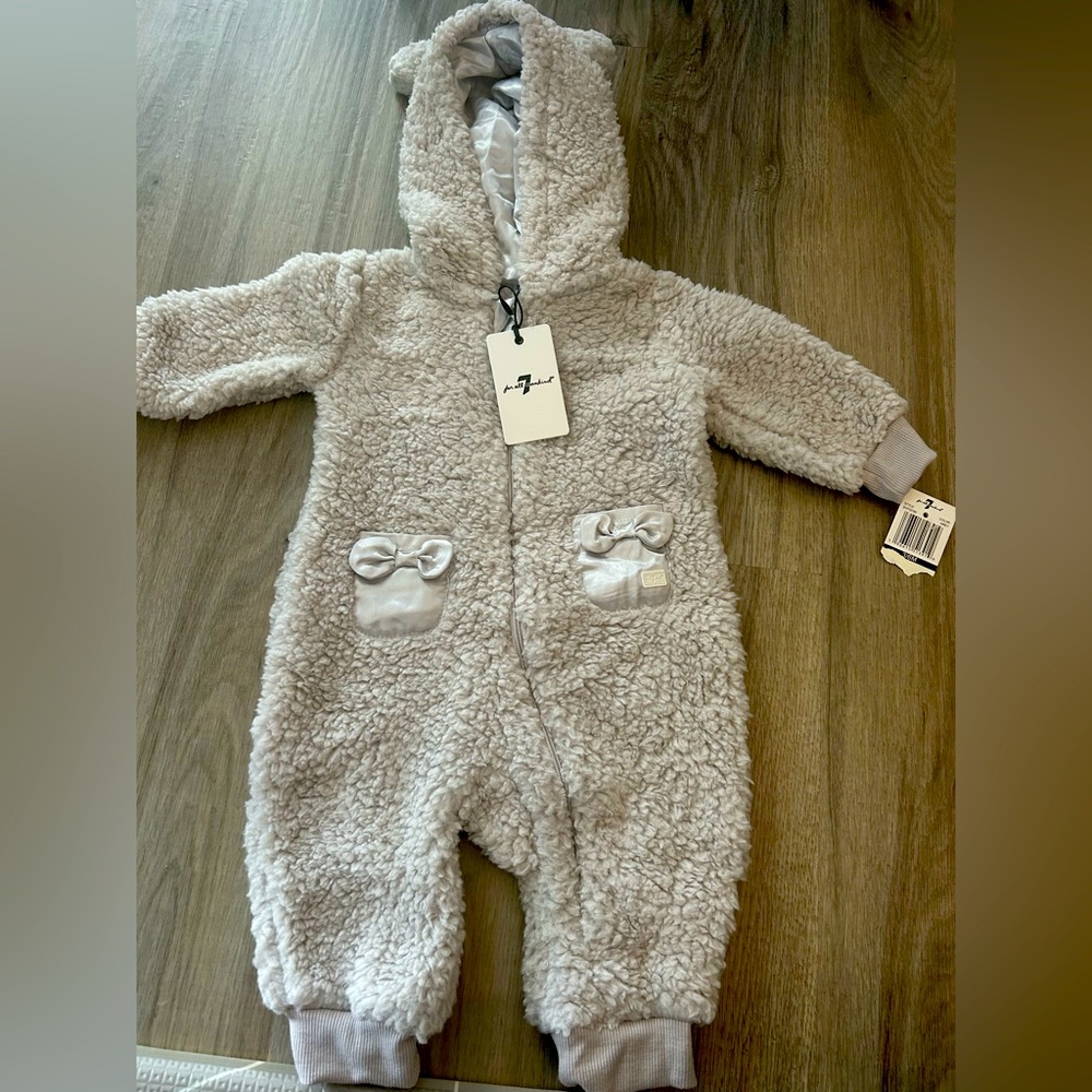 3-6 month 7 for all man kind fall/winter onsie